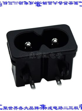 DAC-18E 电源接入连接器2POS插座公形引脚IEC320-C8面板安装通孔