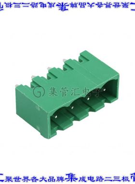 OQ0471500000G 端子块连接器4POS接头公引脚带罩5mm绿色垂直通孔