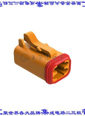 AT06-4S-RD01ORG 矩形连接器外壳4POS插头2排母形插口橙色自由悬