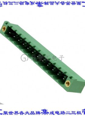 1776605 端子块连接器12POS接头公引脚带罩5.08mm绿色90DEG通孔