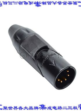 AX5MB3M-AU 圆形连接器5POS插座公形引脚焊杯镀金自由悬挂