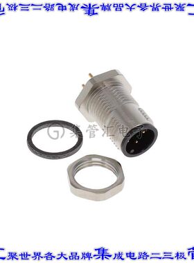 1551820 圆形连接器4POS插头公引脚焊接镀金面板安装通孔