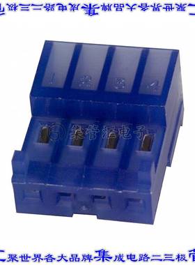 3-643815-4 矩形连接器4POS插座2.54mm母插口蓝色IDC锡自由悬挂直