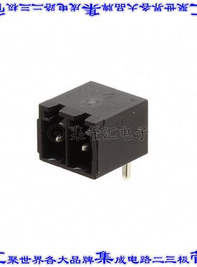 31382102 端子块连接器2POS接头公引脚带罩3.81mm黑色90DEG通孔