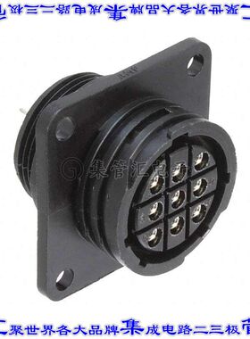 1-213826-1 圆形连接器9POS插座母插口焊接锡面板安装通孔