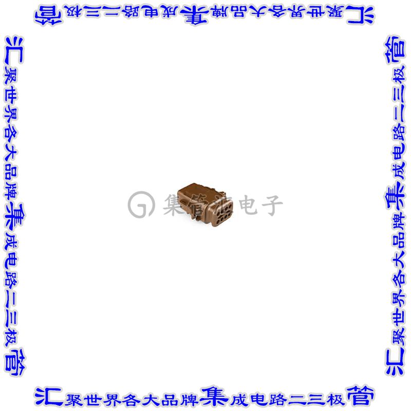 ATM06-08SD-SR1BN 矩形连接器外壳8POS插头2排母形插口棕色自由悬