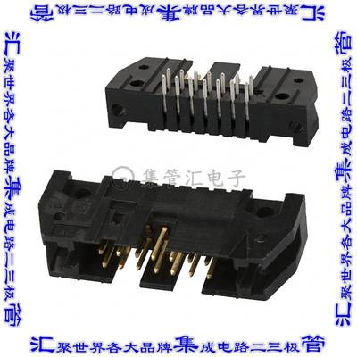 5102159-2 针座连接器14POS接头2排2.54mm公形插针通孔直角镀金