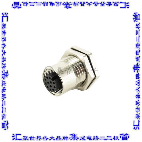 216A-12FSF 圆形连接器12POS插座母插口焊接镀金面板安装通孔