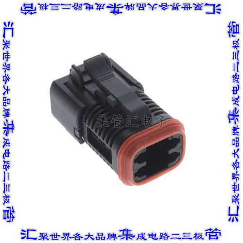 IT06-4S-004-N 矩形连接器外壳4POS插头2排母形插口黑色自由悬挂