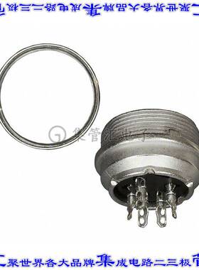 T3363100U 圆形连接器5POS插座母插口焊杯银面板安装