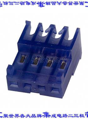 3-644564-4 矩形连接器4POS插座2.54mm母插口蓝色IDC锡自由悬挂直