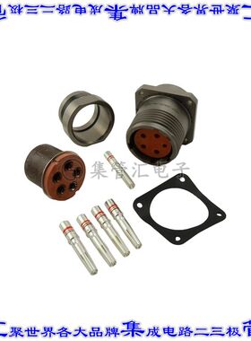 CL90555DT32412S 圆形连接器5(电源)插座母插口压接镀金面板安装