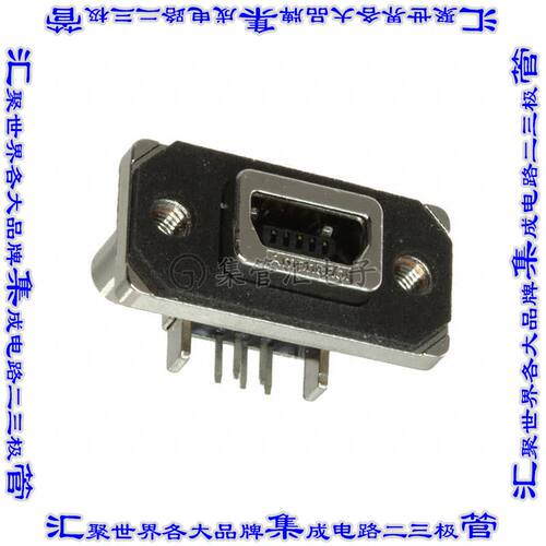 MUSBE151M0 连接器USB-miniAB插座5POS USB 2.0通孔直角