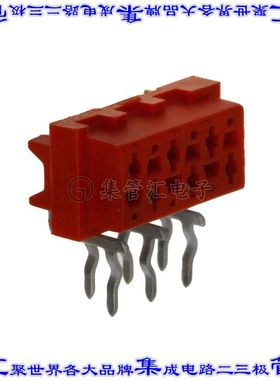 7-215460-6 针座连接器6POS插座2排2.54mm叉状通孔直角锡