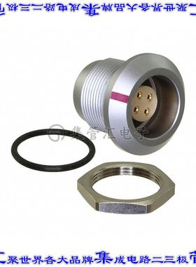 FLKD-04EGFS-GCP-001 圆形连接器4POS插座母插口焊杯镀金面板安装