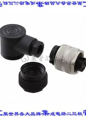 1521478 圆形连接器3POS插座母插口螺钉镀金自由悬挂直角