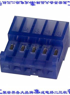 3-643815-5 矩形连接器5POS插座2.54mm母插口蓝色IDC锡自由悬挂直