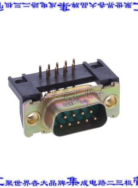 DEM09P532N 连接器9POS插头公引脚2排D-Sub通孔直角