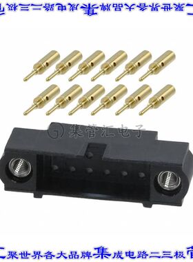 M80-5611205 矩形连接器12POS接头2排2mm公引脚黑色压接镀金自由