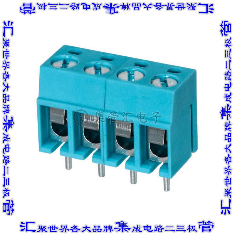 TB001-500-04BE 线对板连接器4POS接线端子5mm通孔水平带板