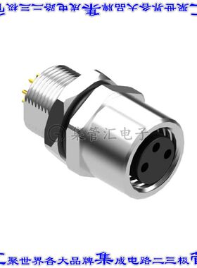 54-00296 圆形连接器3POS插座母插口焊杯镀金面板安装
