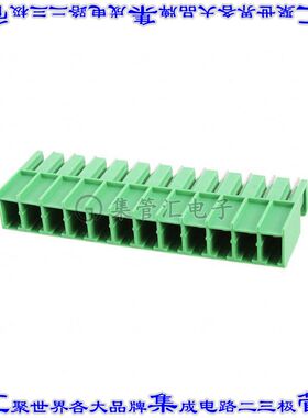 1804784 端子块连接器12POS接头公引脚带罩7.62mm绿色垂直通孔