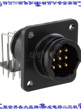 796375-1 圆形连接器9POS插座公形引脚焊接镀金面板安装通孔直角