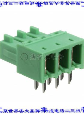 1862580 端子块连接器3POS接头母型插口3.81mm绿色90DEG通孔