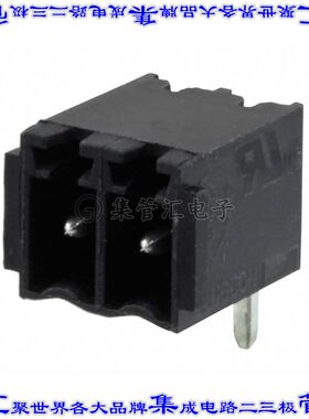 31188102 端子块连接器2POS接头公引脚带罩3.5mm黑色90DEG通孔