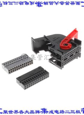 284972-1 矩形连接器外壳52POS插座4排2.54mm母形插口黑色自由悬