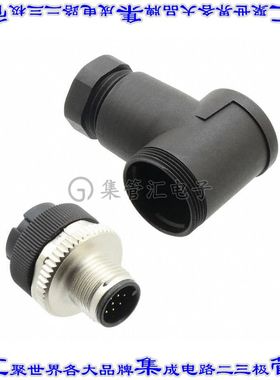 6-2271122-2 圆形连接器12POS插座公形引脚螺钉镀金自由悬挂直角