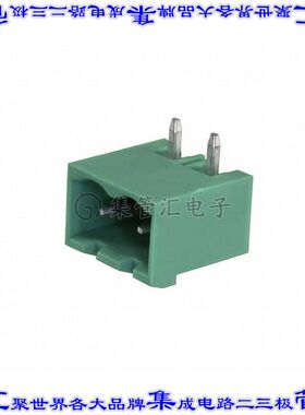 5442002 端子块连接器2POS接头公引脚带罩5.08mm绿色90DEG通孔