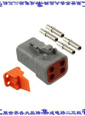ATP06-4S-KIT01 矩形连接器4POS插头2排母插口灰色压接自由悬挂