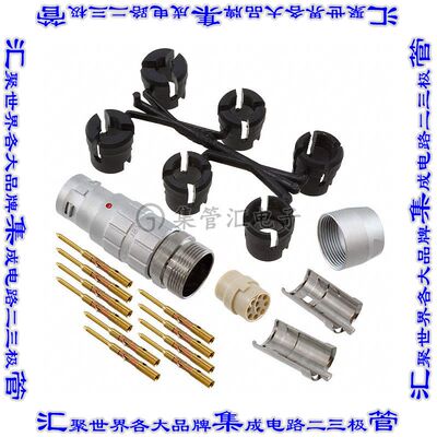 JBXFD2G10MCSDSR 圆形连接器10POS插头公引脚压接镀金自由悬挂