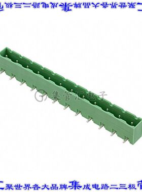 1766330 端子块连接器12POS接头公引脚带罩7.62mm绿色90DEG通孔