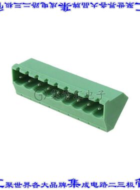 1767449 端子块连接器9POS接头公引脚带罩5.08mm绿色45DEG通孔