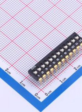 YDD12H2 12位高拨键黑色插件2.54MM拨码开关 插件 拨码开关