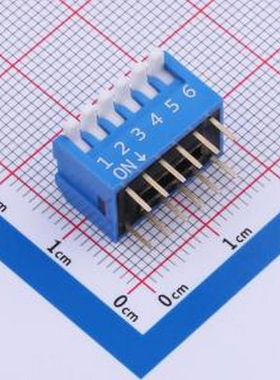 DP-06-B-T 蓝色侧拨长柄 6位 KE拨码开关 插件 拨码开关