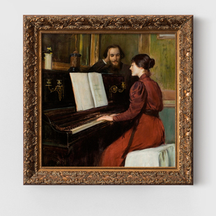 爱与诚 欧式高档小众艺术装饰画客厅餐厅法式复古挂画玄关壁画