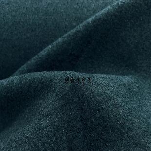 进口设计师 秋冬墨绿色银丝细腻厚重感高含毛羊毛呢布料 大衣外套