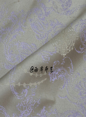 提花布料 紫色图腾复古宫廷风色织提花时装布料 旗袍 风衣连衣裙