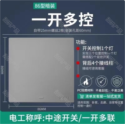 公牛G37星空灰开关/插座/电脑/白板批发100个起订（刮码产品）