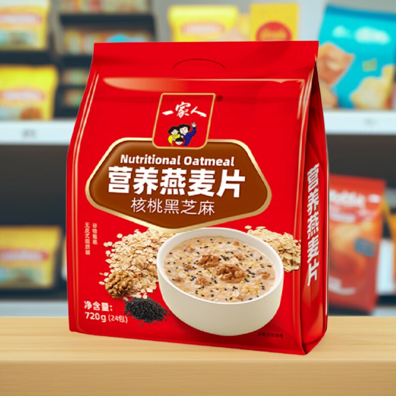 一家人黑芝麻燕麦片核桃代餐粥