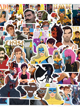 55张卡通Dispatch超英派遣中心游戏贴纸笔记本手机吉他保温杯贴画