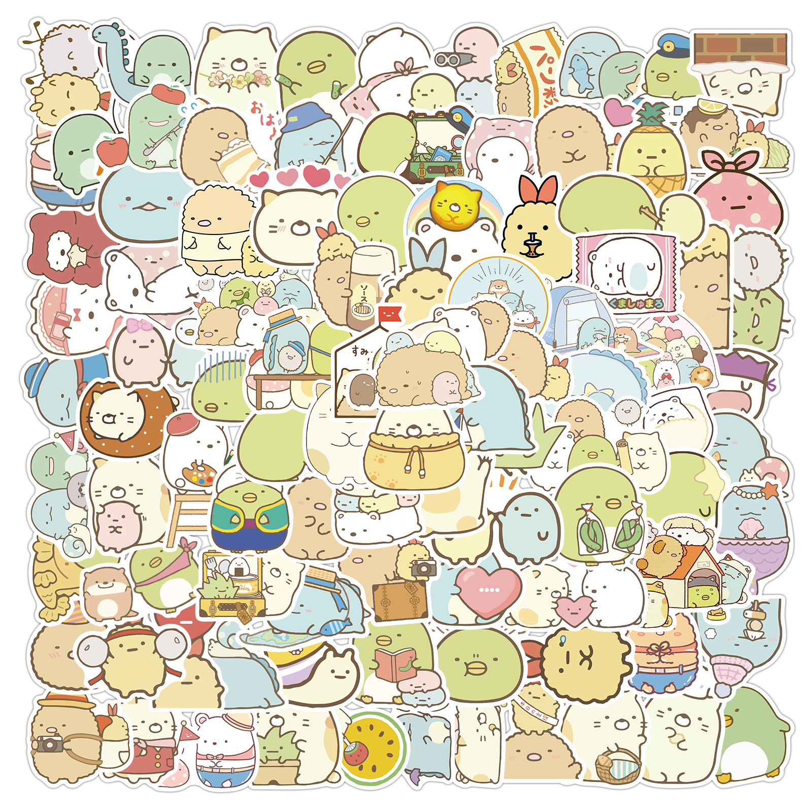 100张角落生物卡通可爱防水贴画