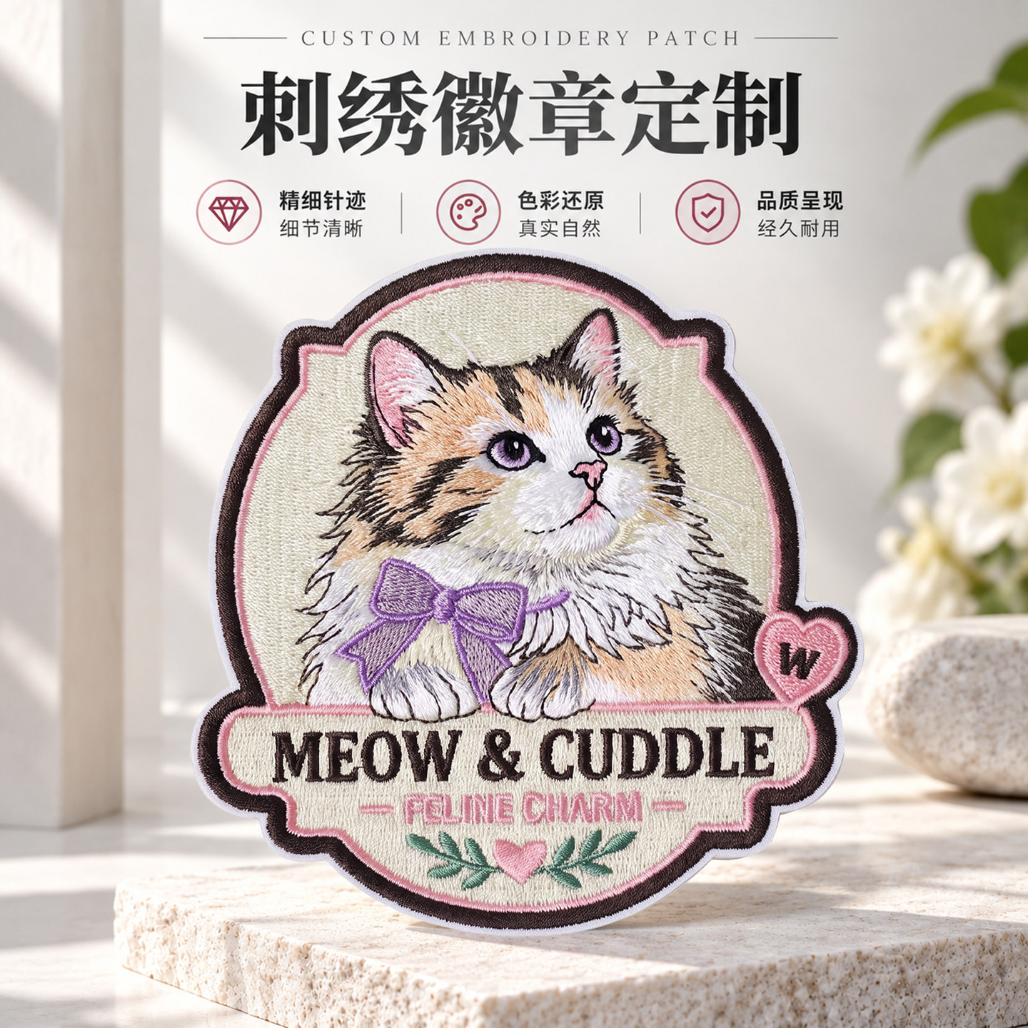 刺绣定制徽章校徽队徽企业Logo魔术贴胸章布贴来图定做厂家直供