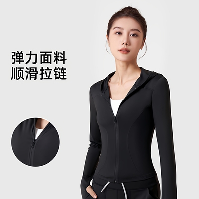 运动外套紧身连帽健身晨跑瑜伽服