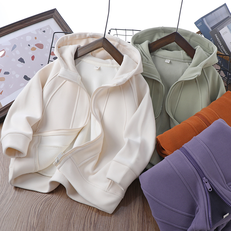 男童加绒外套冬款2025新款儿童中大童上衣男孩奥粒绒连帽拉链开衫