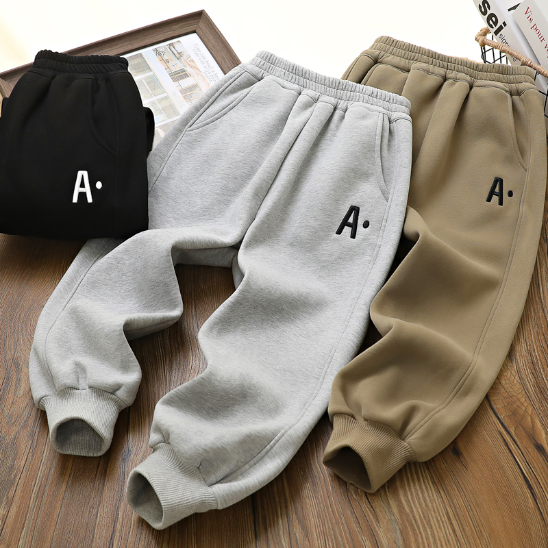 男童刺绣字母长裤休闲裤卫裤
