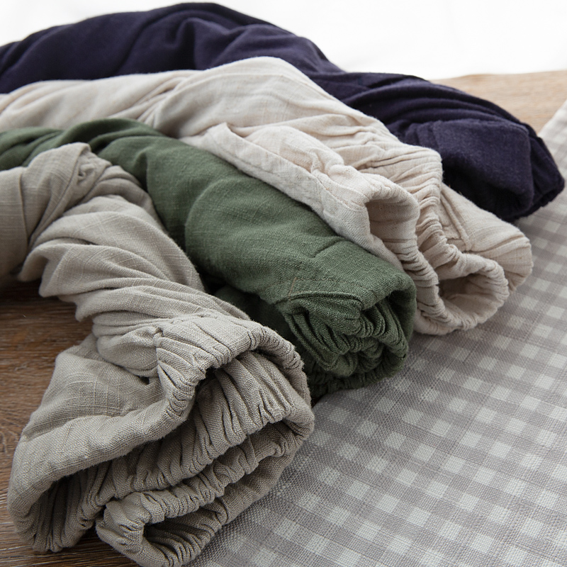 日系品质薄软爽滑亚麻裤子